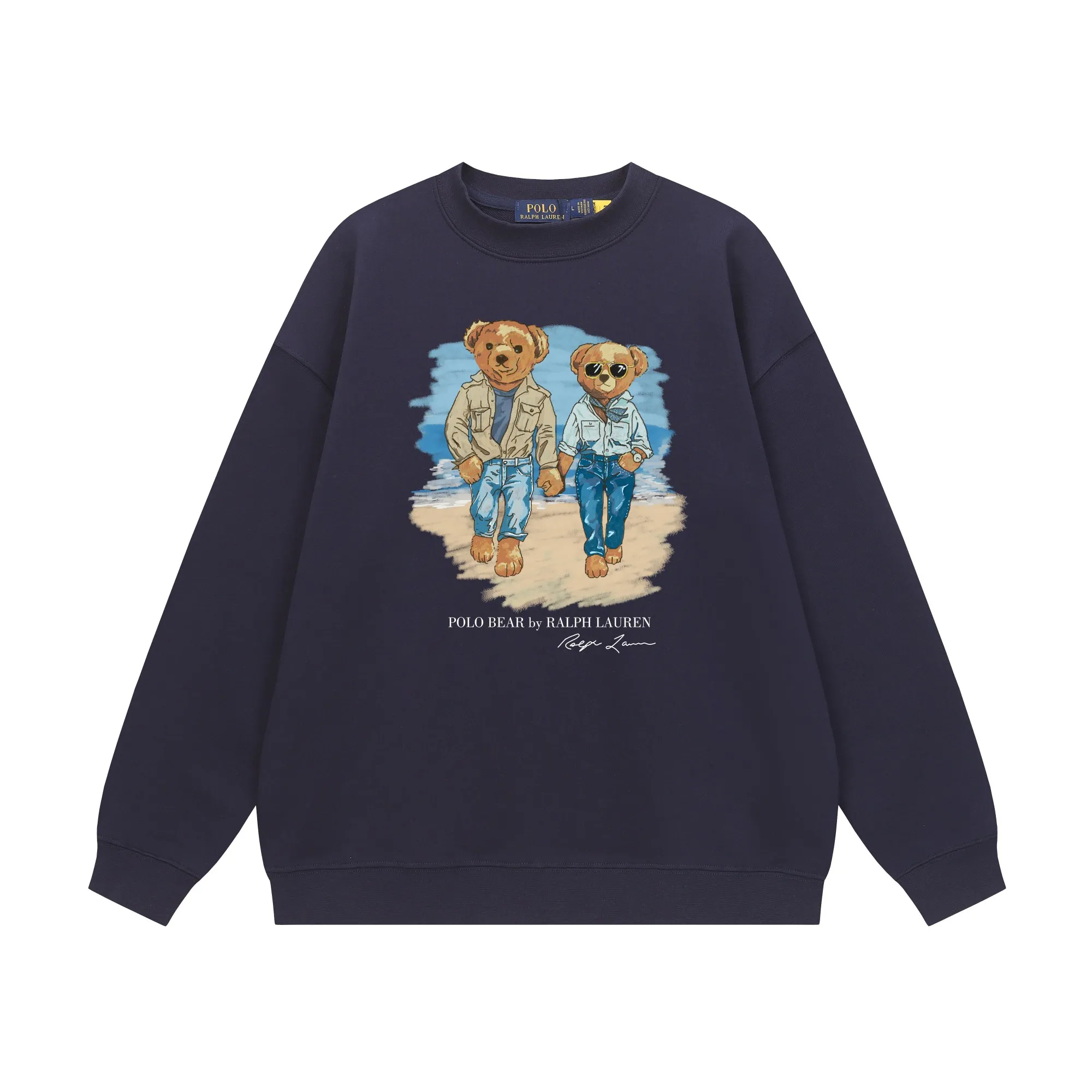 P200 Long-term stock] RalphLauren/Ralph Lauren 2025 autumn and winter new bear letter print 420g heavy large terry sweatshirt Ralph Lauren's age-reducing item, the coat fabric is made of 85% cotton ➕15% polyester, which not only retains the softness, comfort and breathability of cotton, but also adds the wear resistance and wrinkle resistance of polyester fiber, making the clothes more durable and easy to care for. Even in slightly cooler weather, you won't feel stuffy when wearing it. This kind of fabric has a natural crisp feel and is not easy to pill or deform. The bear on the chest is printed with English letters. It is full of color, full of three-dimensionality, and lifelike, adding a bit of liveliness and interest to the whole sweatshirt. There is no pressure to dress, regardless of age or gender. Complete accessories! Color: black, white, navy blue, light floral gray Size: M-L-XL-XXL